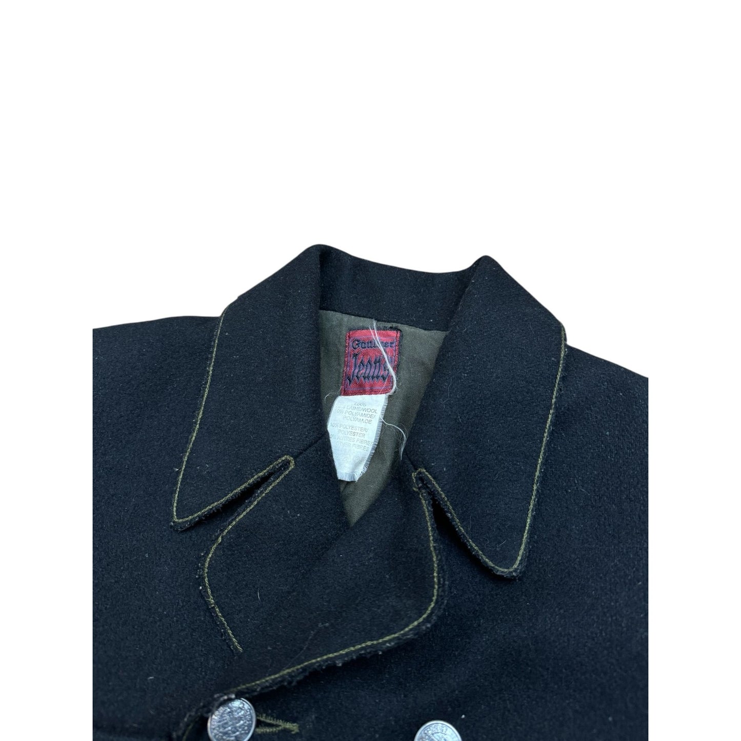 Vintage Black Wool Military Jacket
