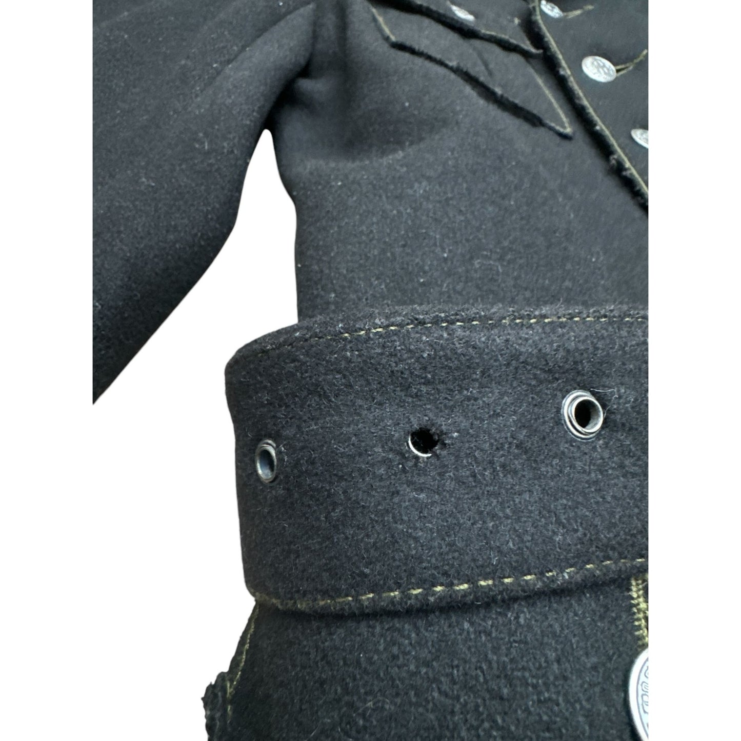 Vintage Black Wool Military Jacket