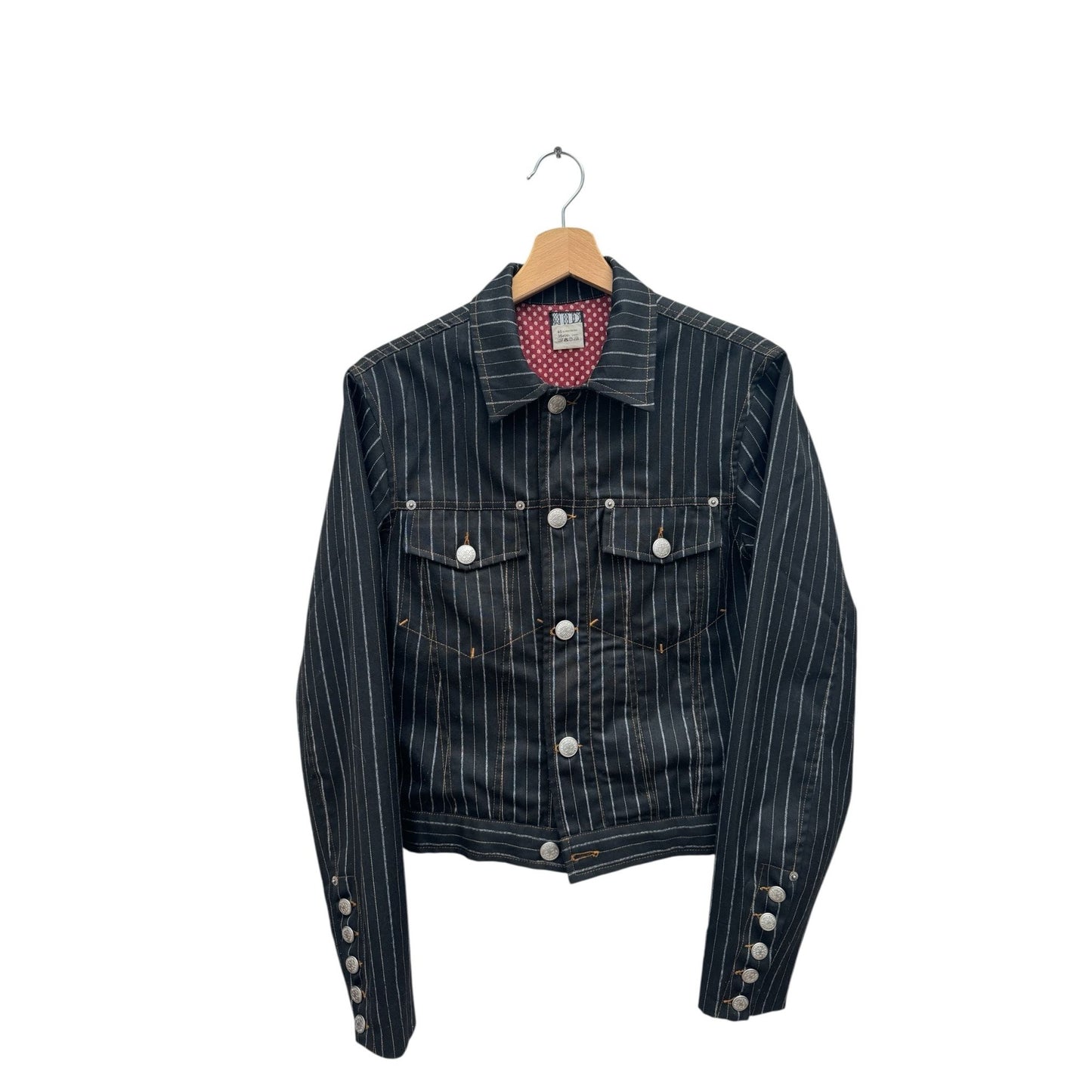 Vintage Black Pinstripe Trucker Jacket
