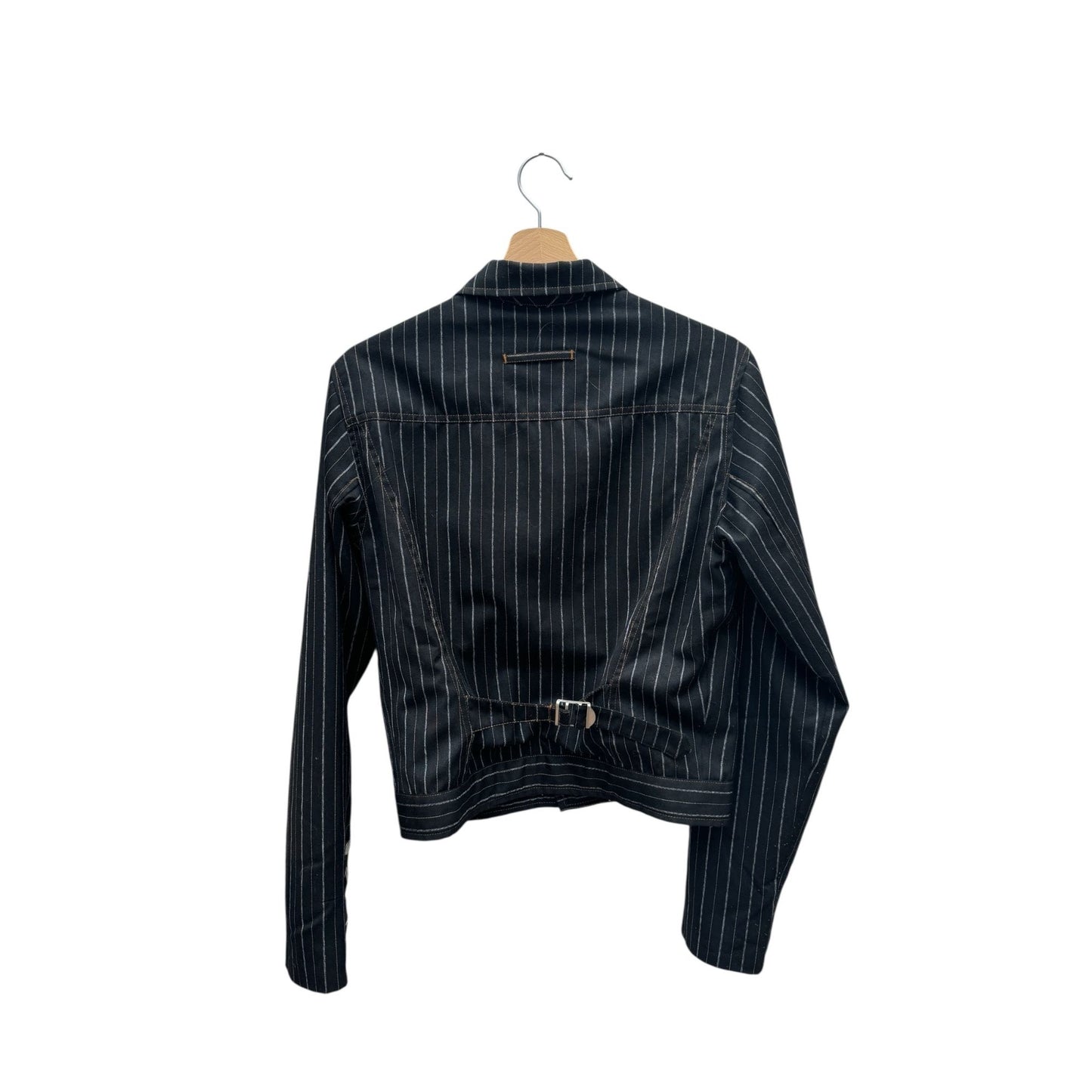 Vintage Black Pinstripe Trucker Jacket