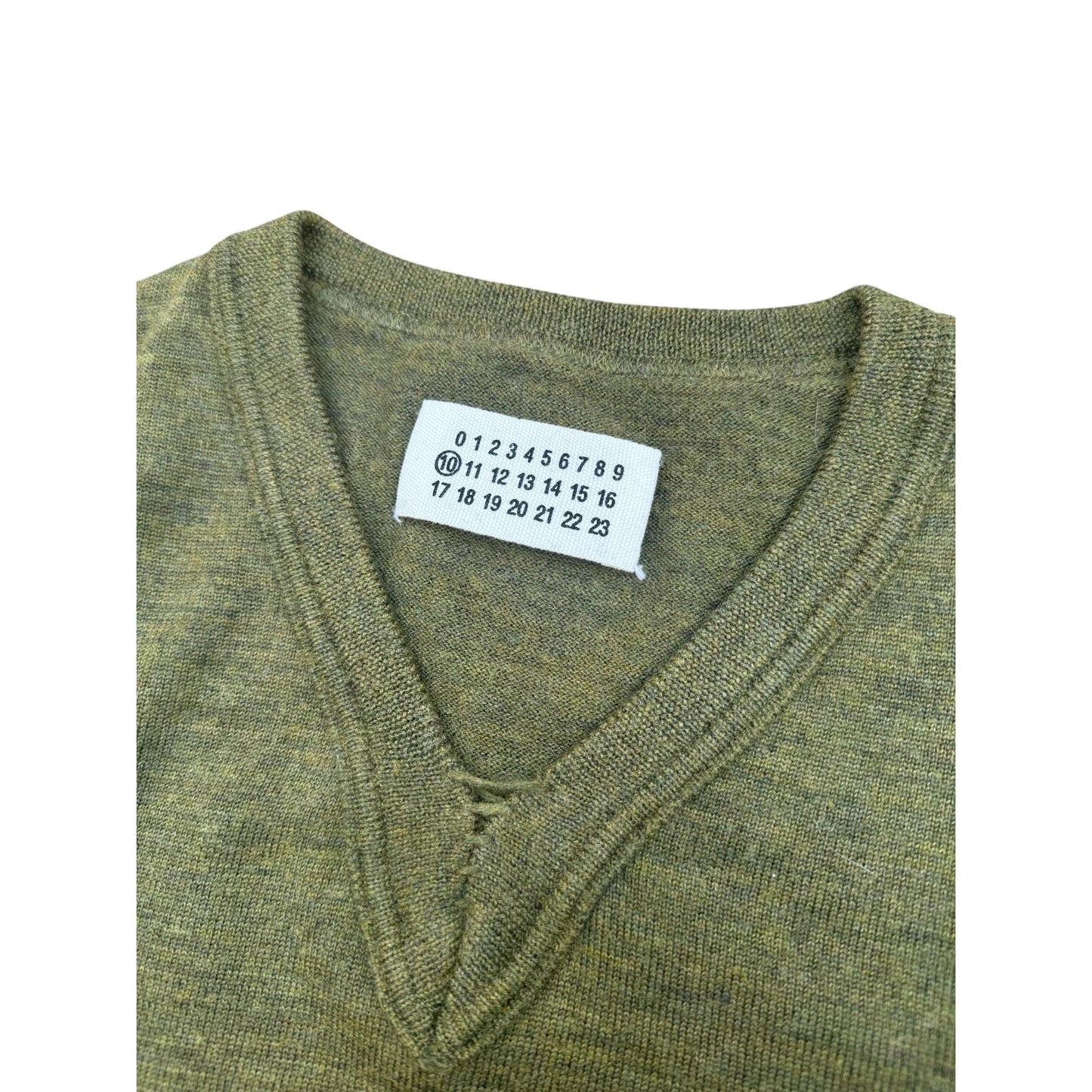 FW 2006 Kaki Wool V Neck Sweater