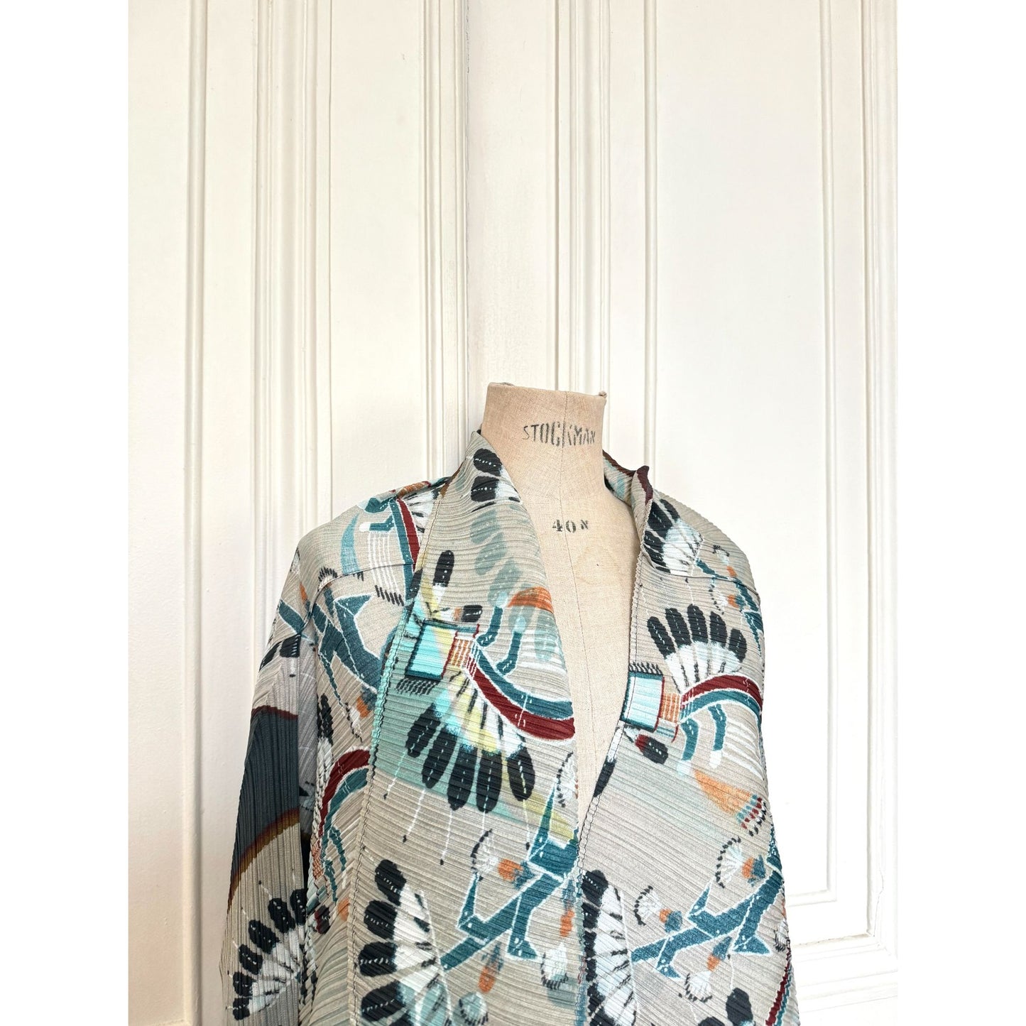 Pleats Please Printed Cardigan Cape