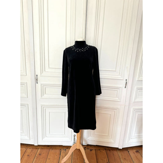 Vintage Black Velvet Dress