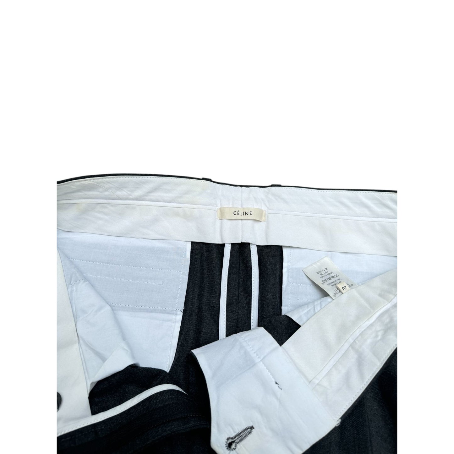 Phoebe Philo Grey Wool Cashmere Wide Pants
