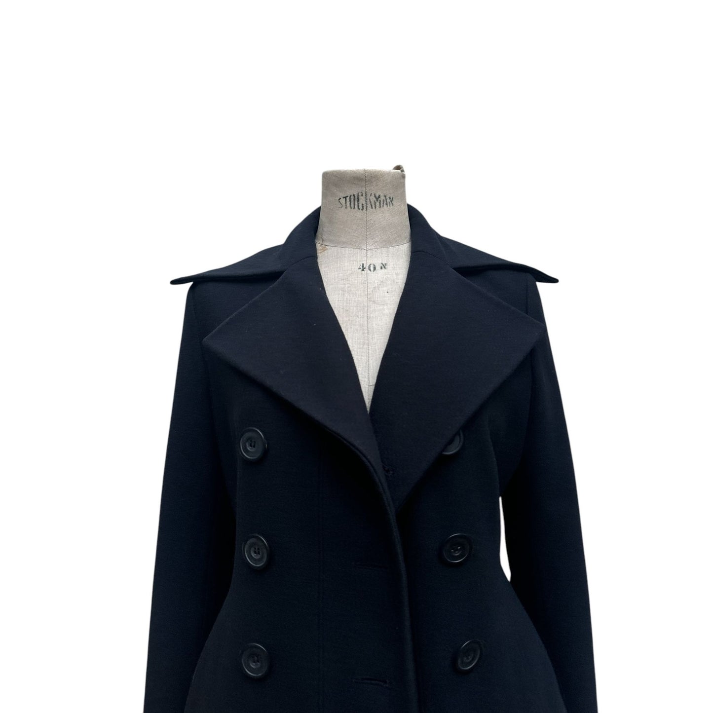 Vintage Navy Double Breasted Wool Coat
