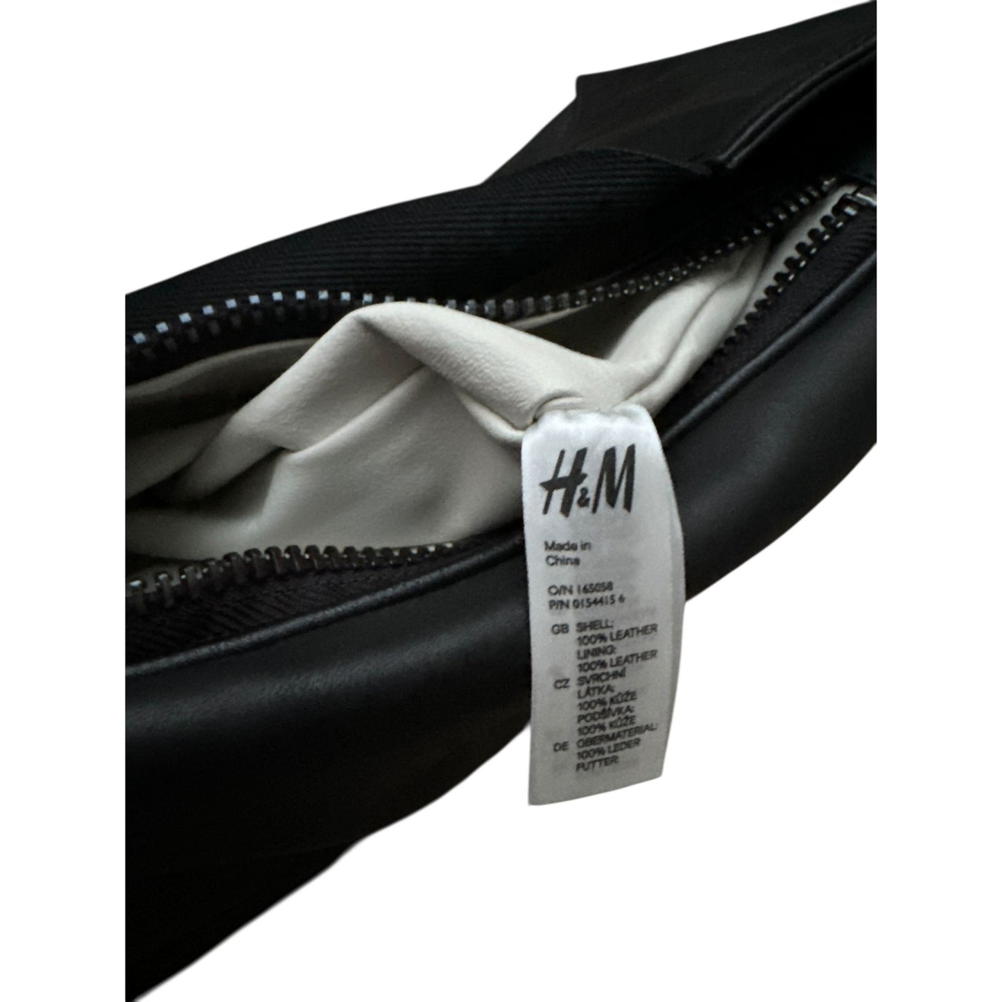 Oversized Black Leather Fannypack