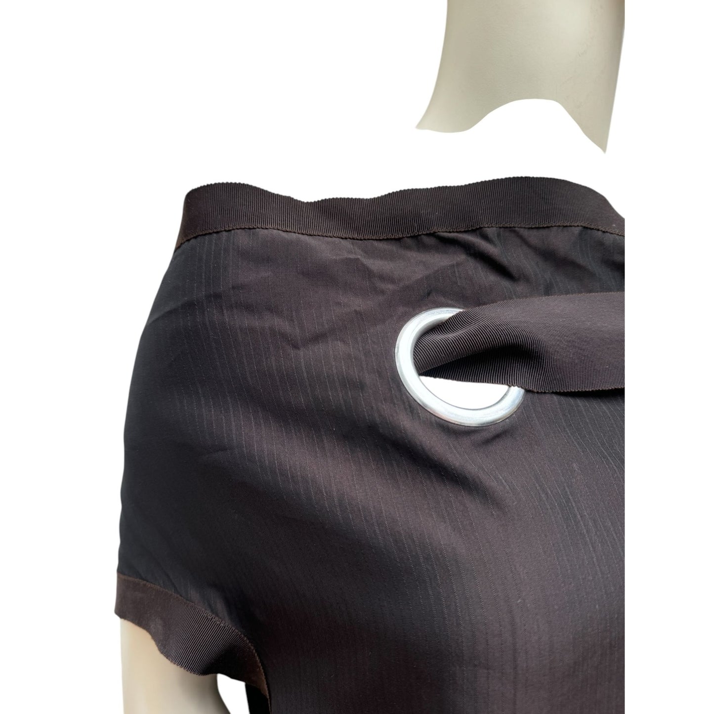 Runway 2002 Brown Silk-Rayon Halter Top
