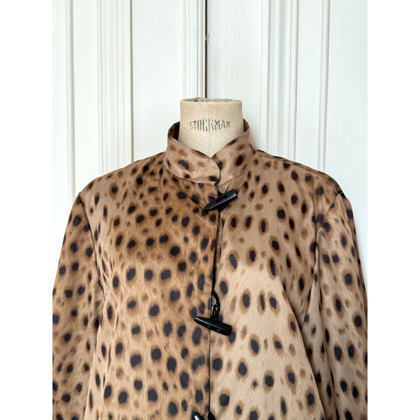 Leopard Print Mandarin Collar Dress
