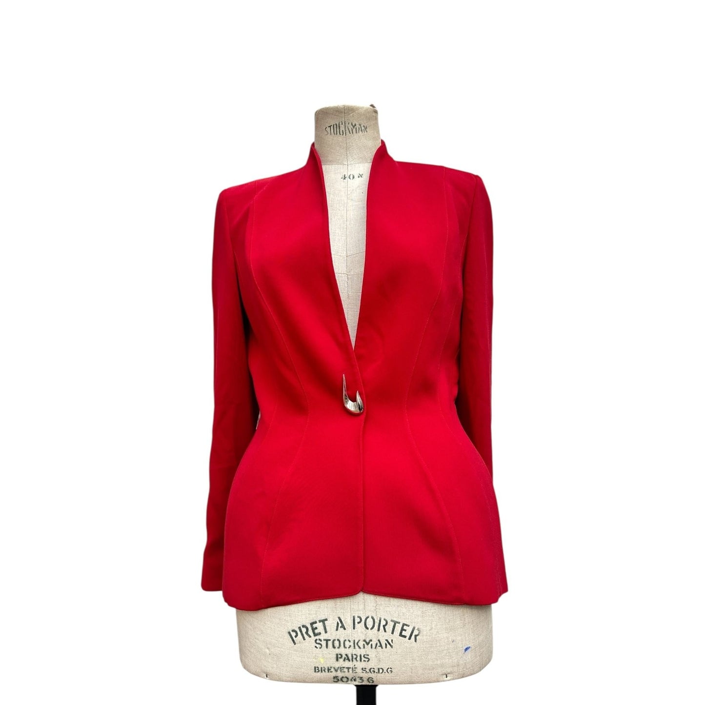 Red Sculptural Blazer Jacket