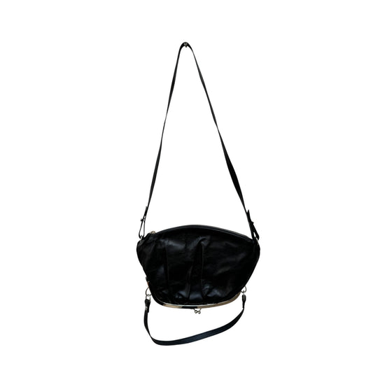 Black Leather Upside Down Handbag