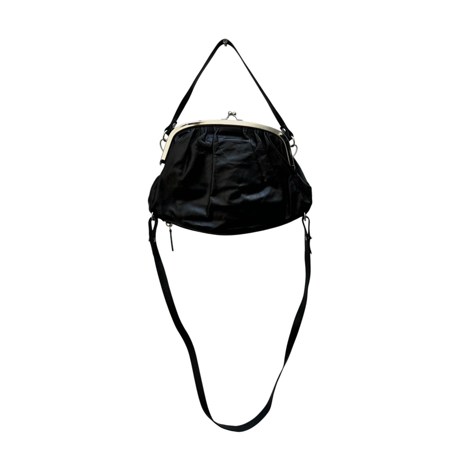 Black Leather Upside Down Handbag