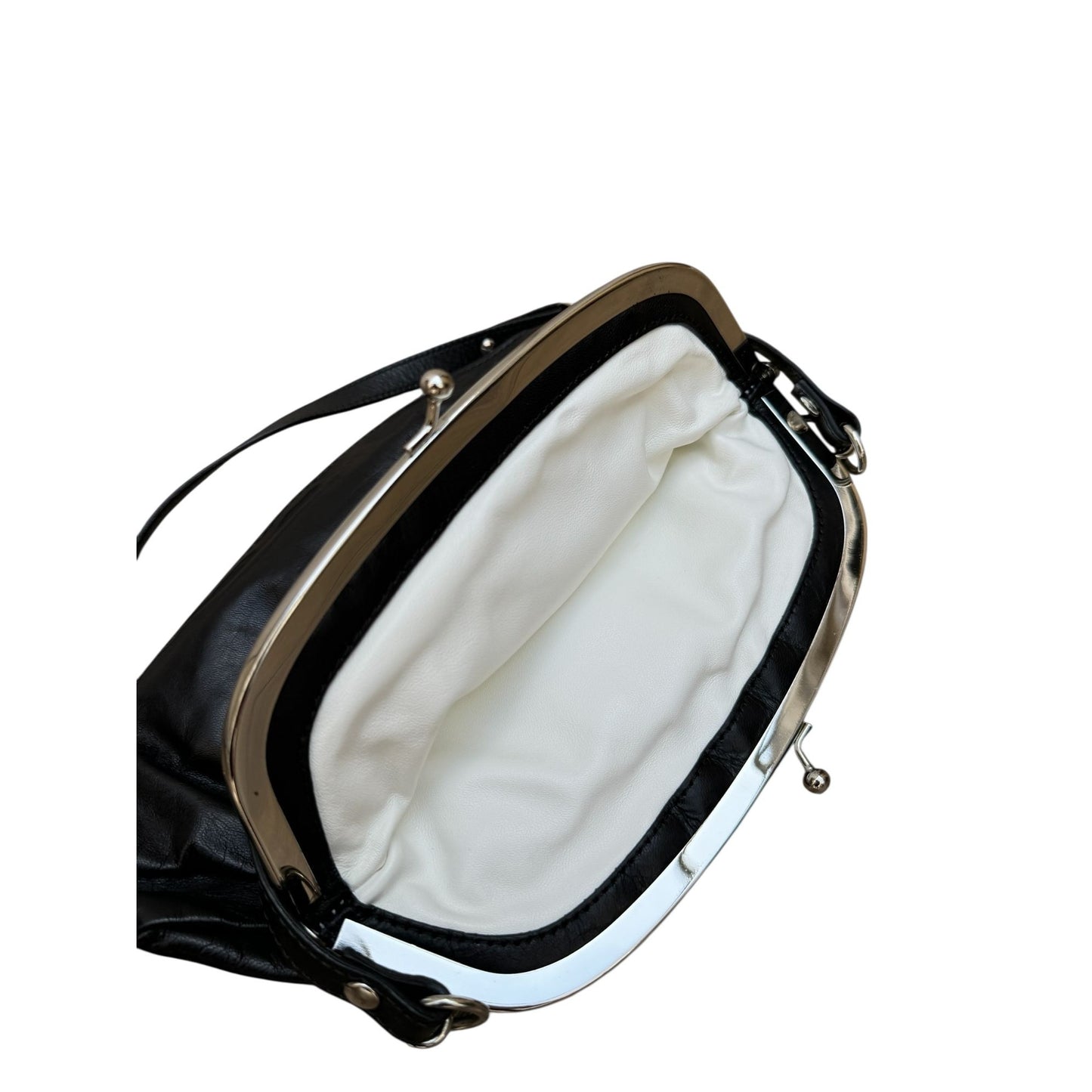 Black Leather Upside Down Handbag
