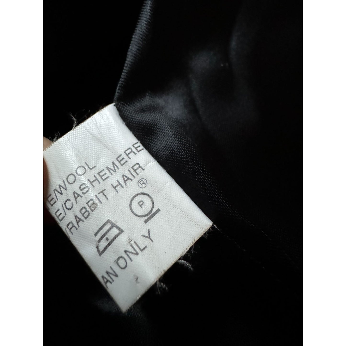 Vintage Black Wool Cashmere Angora Coat