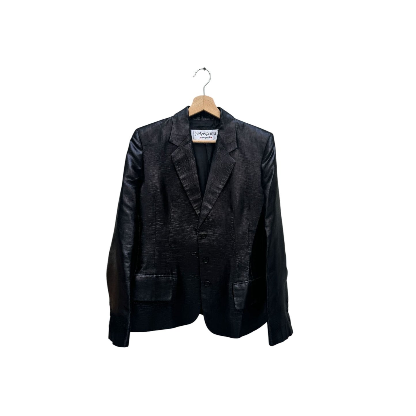 1980s Black Lamé Blazer Jacket