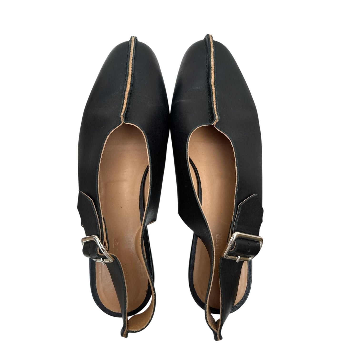 Black Leather Flat Shoes