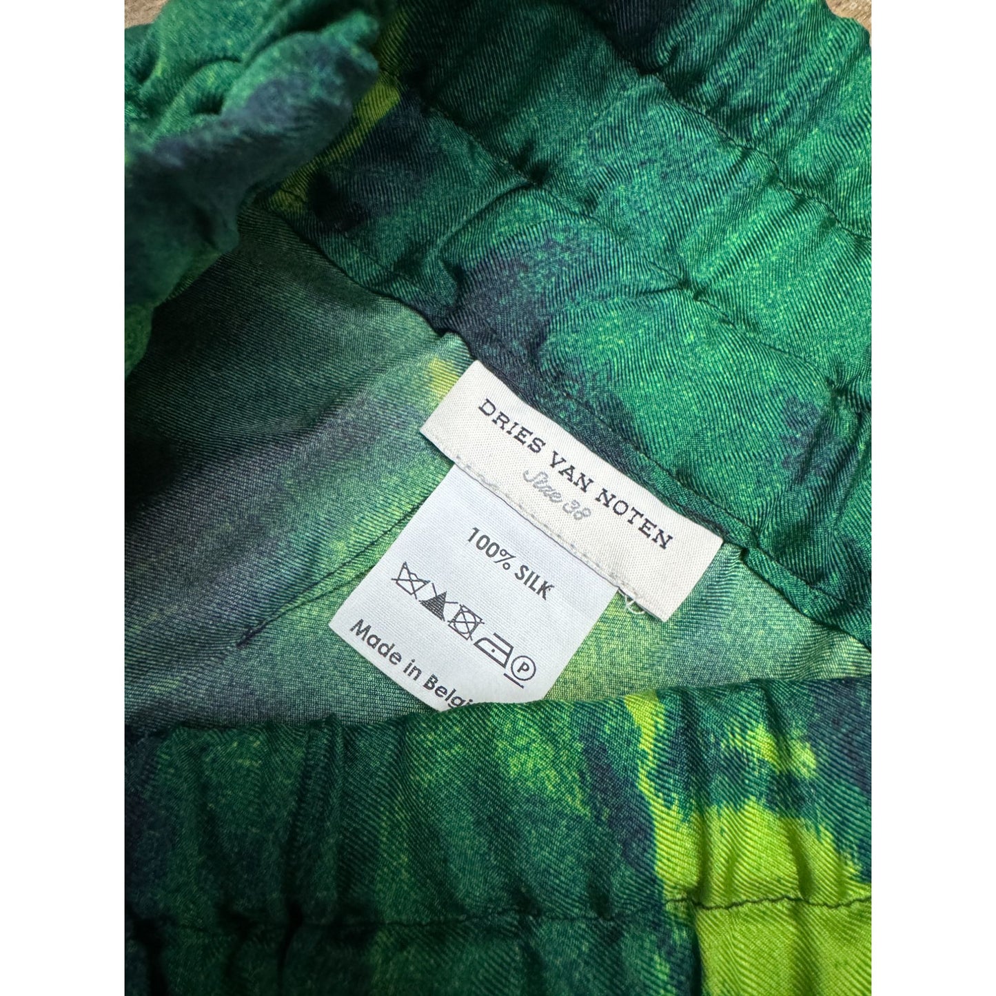 Green Printed Wide Pants