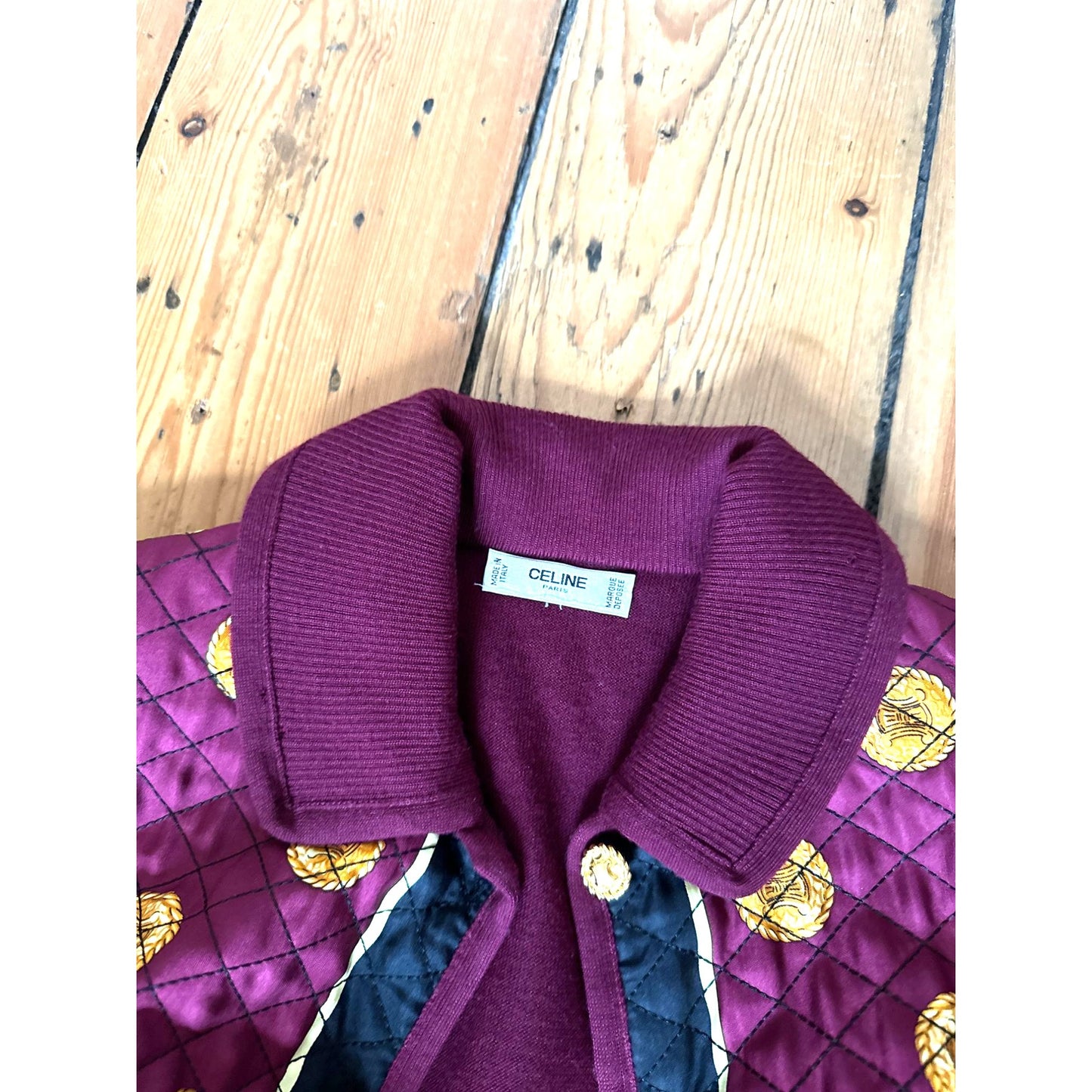 Vintage Burgundy Wool-Silk Baroque Print Jacket