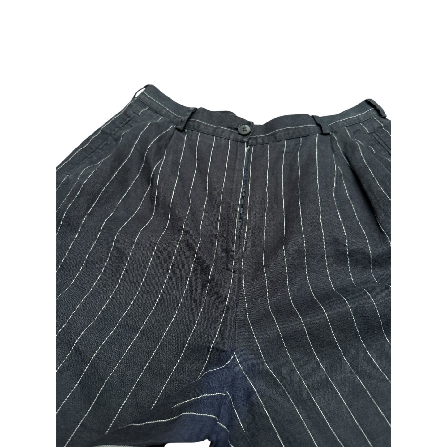 Vintage Navy Striped Linen Pants