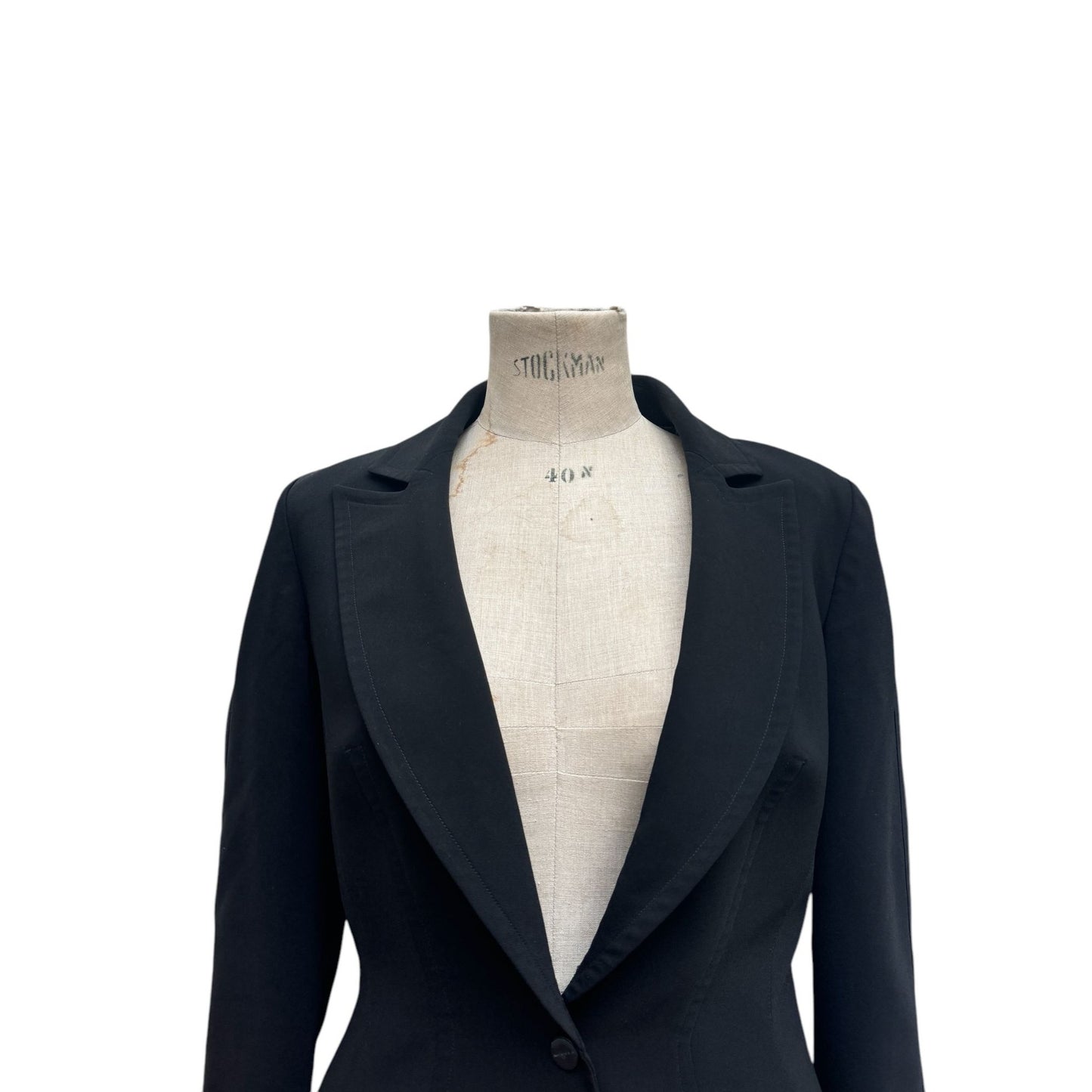Vintage Black Wool Blazer Jacket