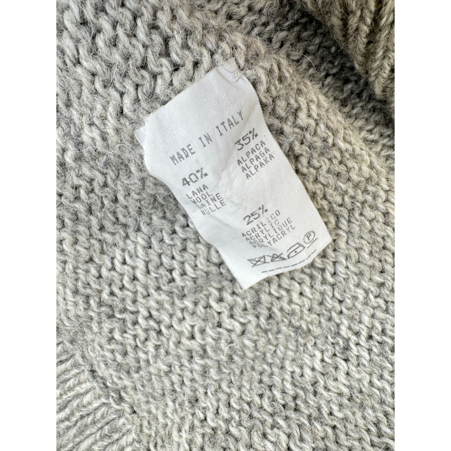 FW 1993 Grey Alpaca Wool Long Cardigan