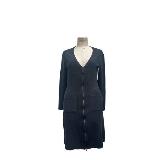 Vintage Black Wool Front zipped Dress
