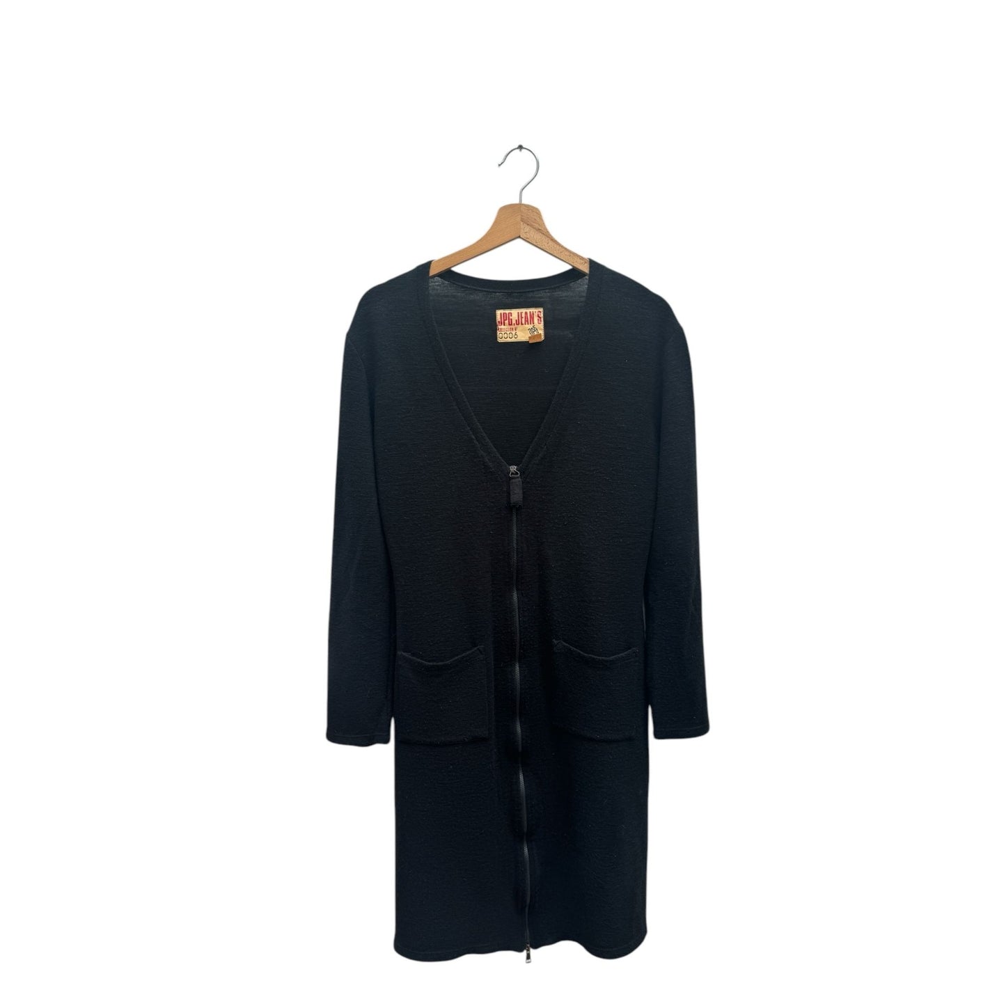 Vintage Black Wool Front zipped Dress
