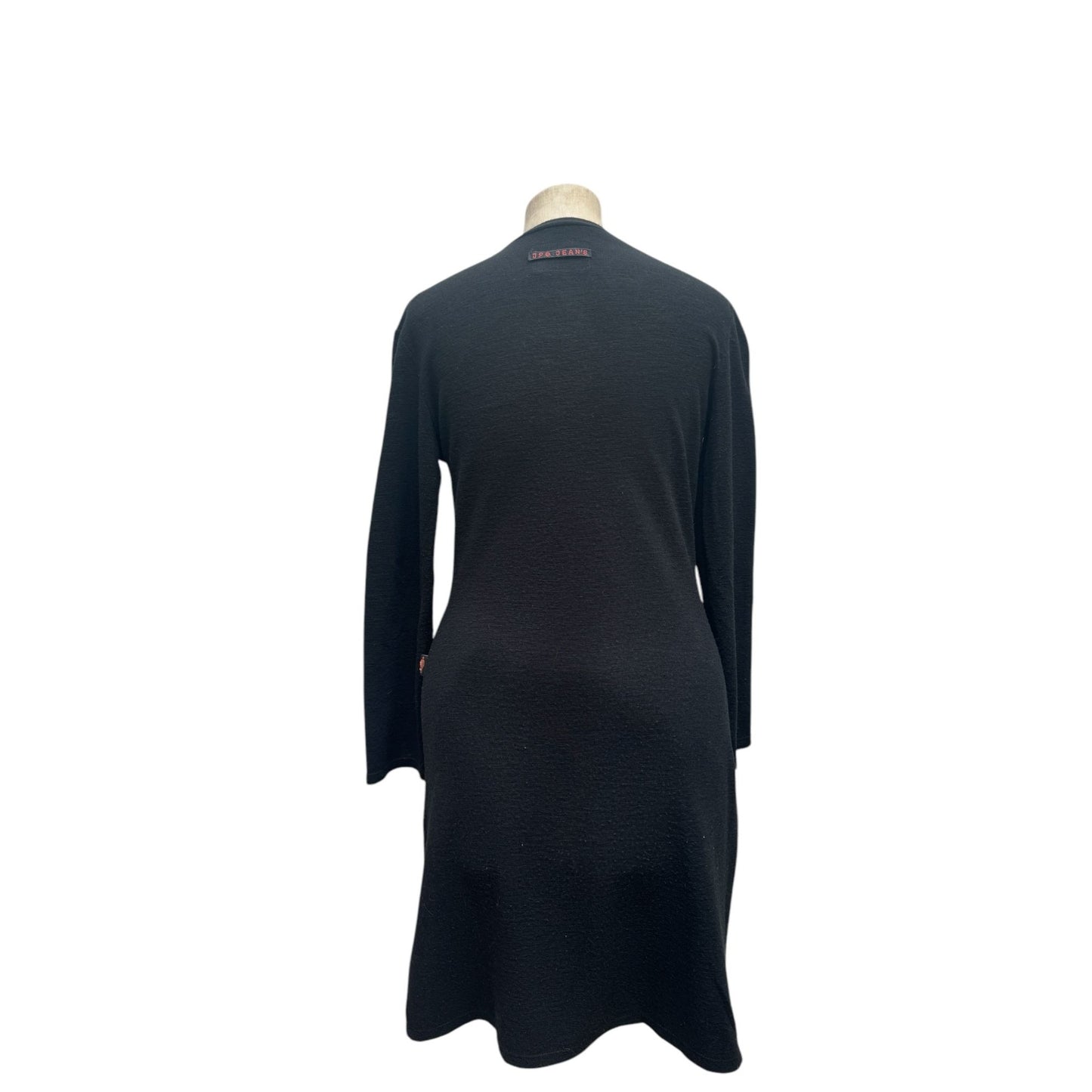 Vintage Black Wool Front zipped Dress