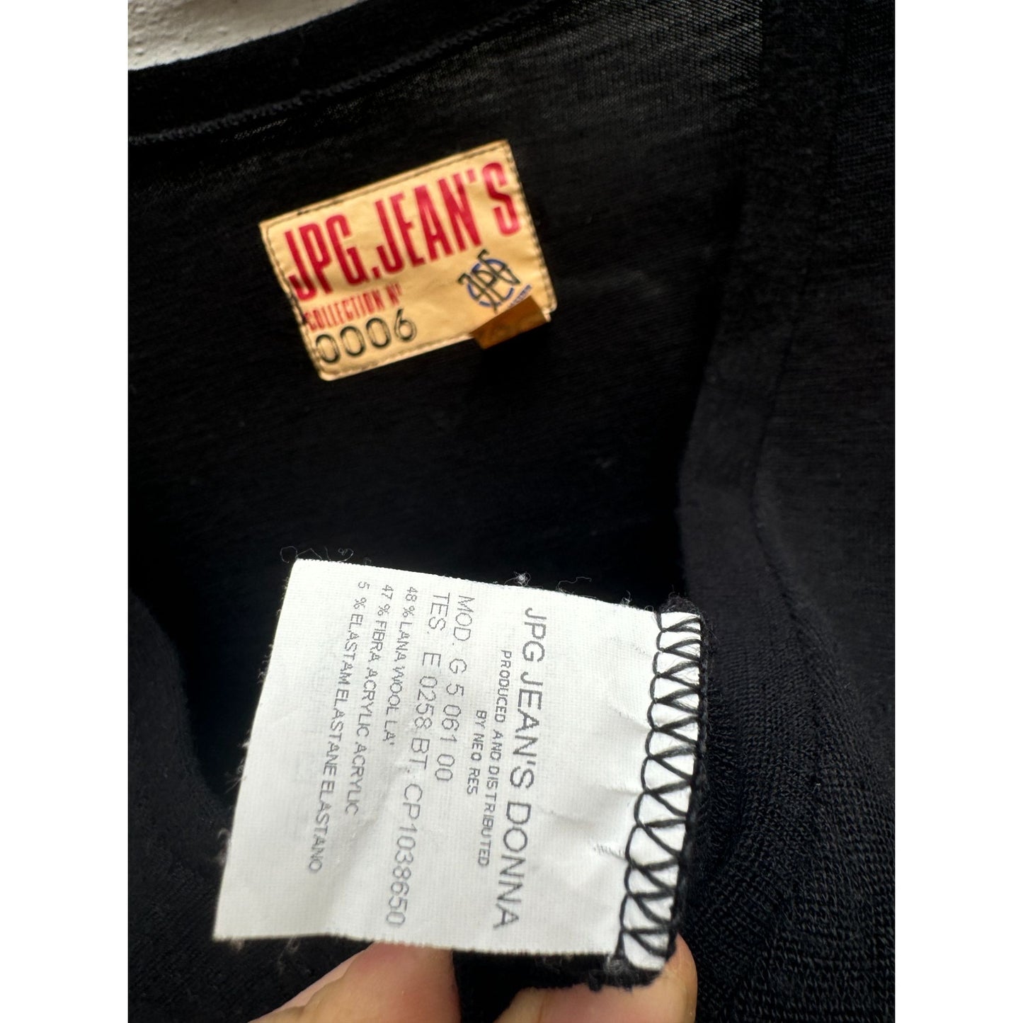 Vintage Black Wool Front zipped Dress