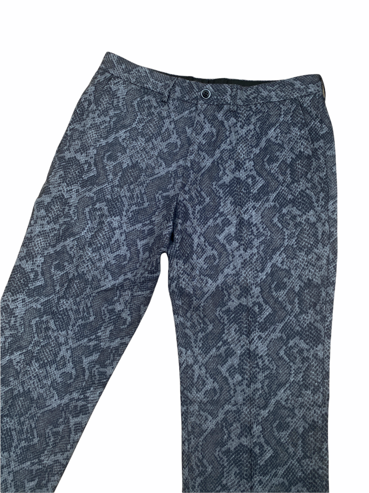 Grey Snakeskin print Wool Trousers
