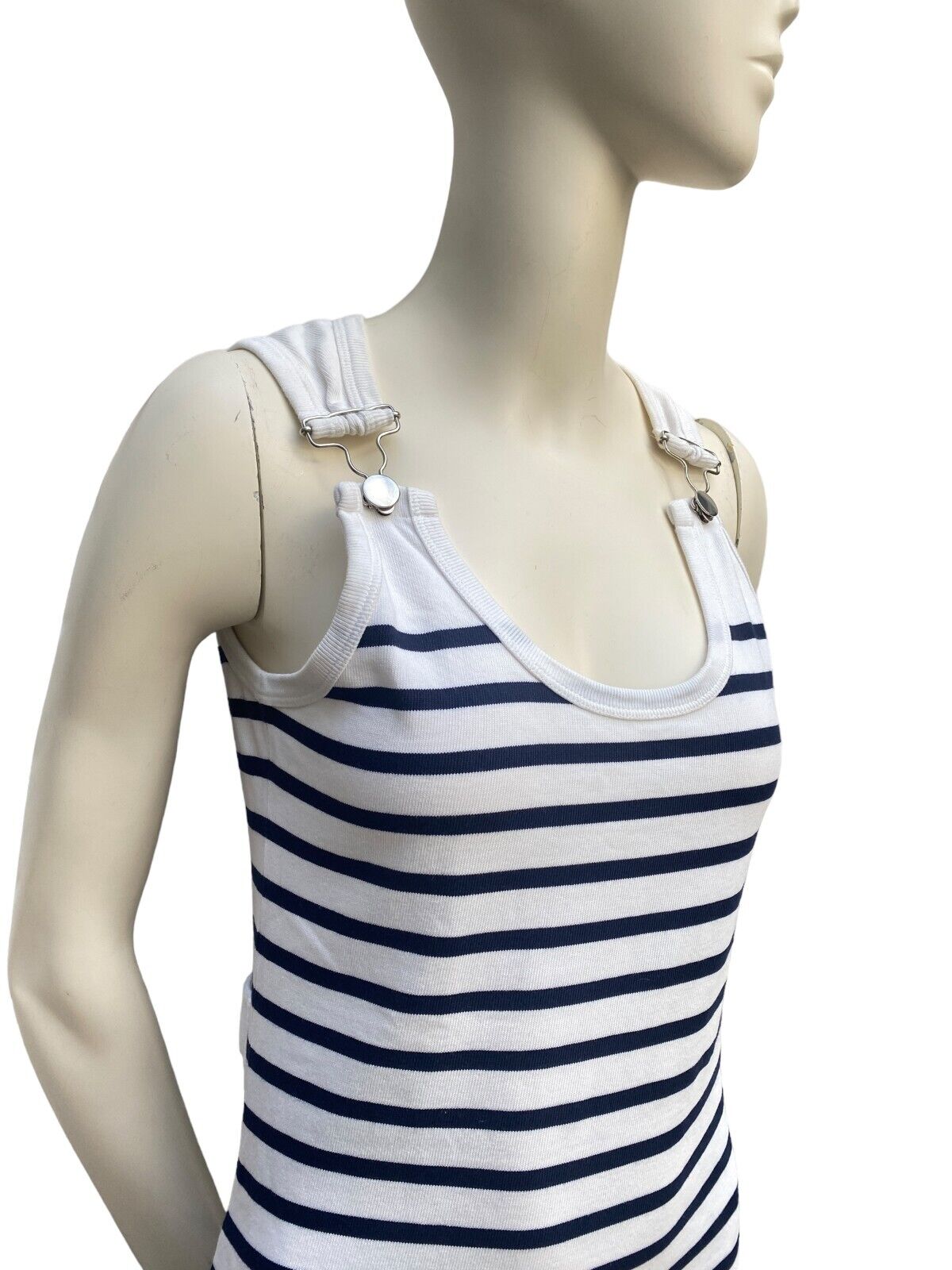 Vintage White Striped Dress