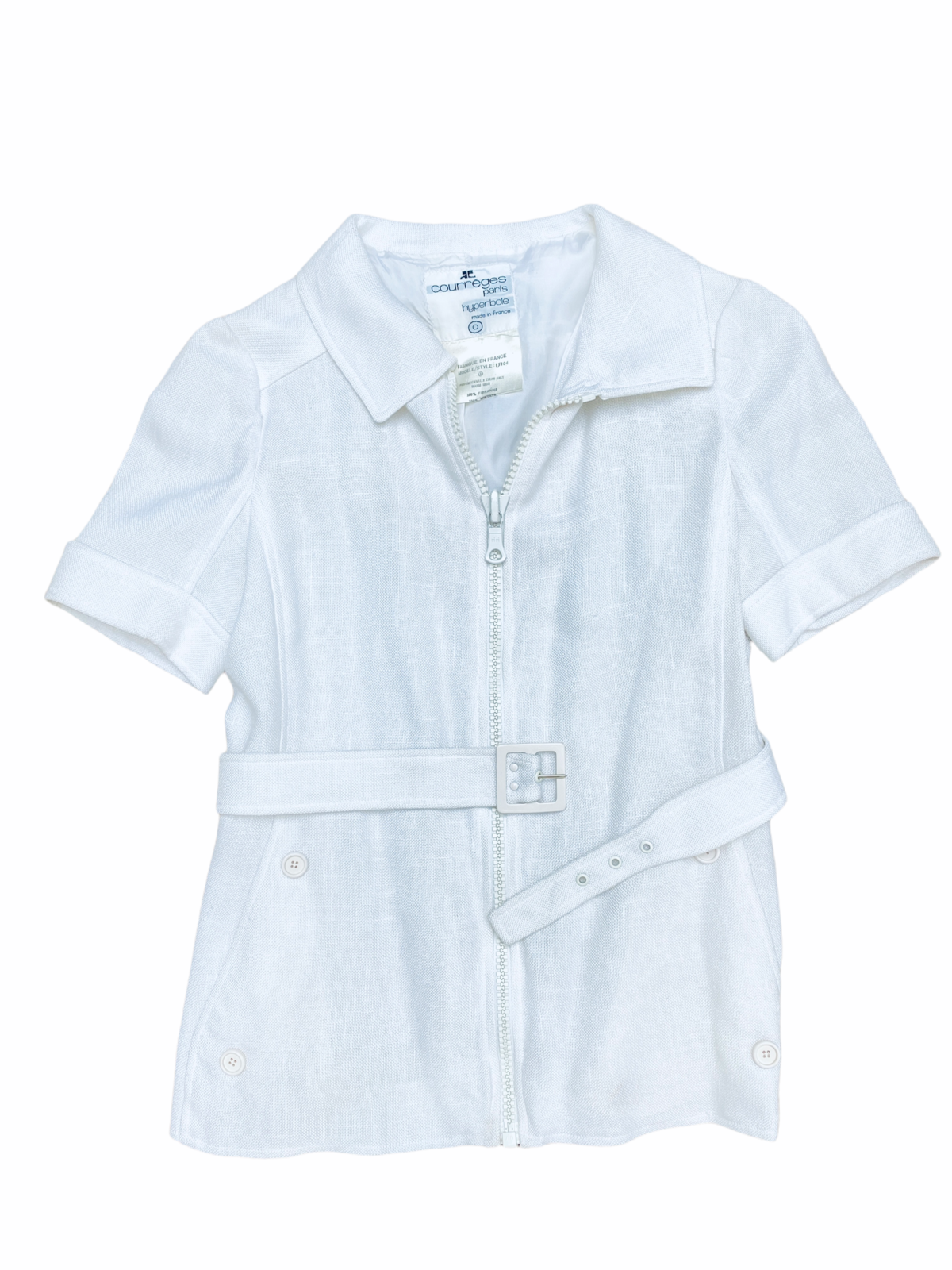 70s White Belted Jacket