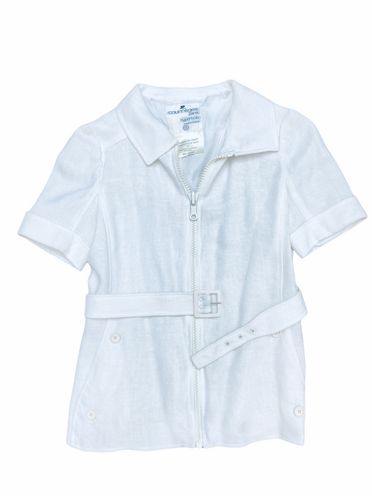 70s White Belted Jacket