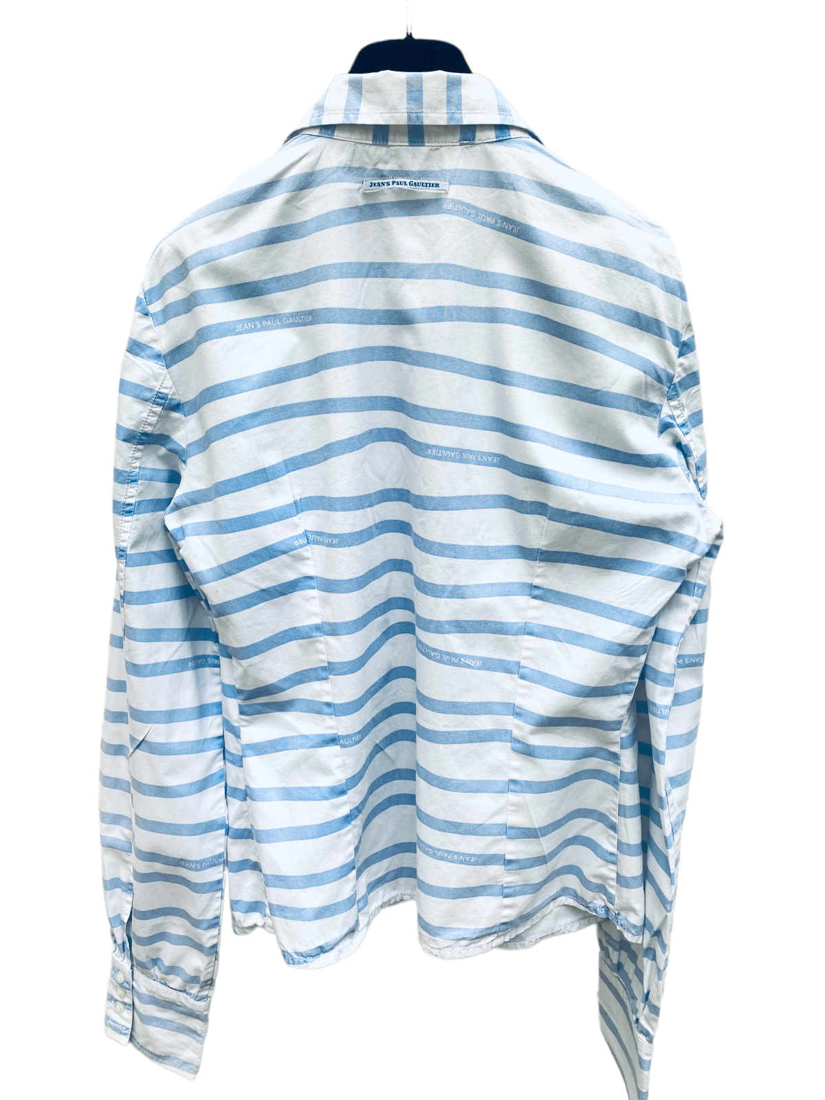 White Blue Striped Shirt Women