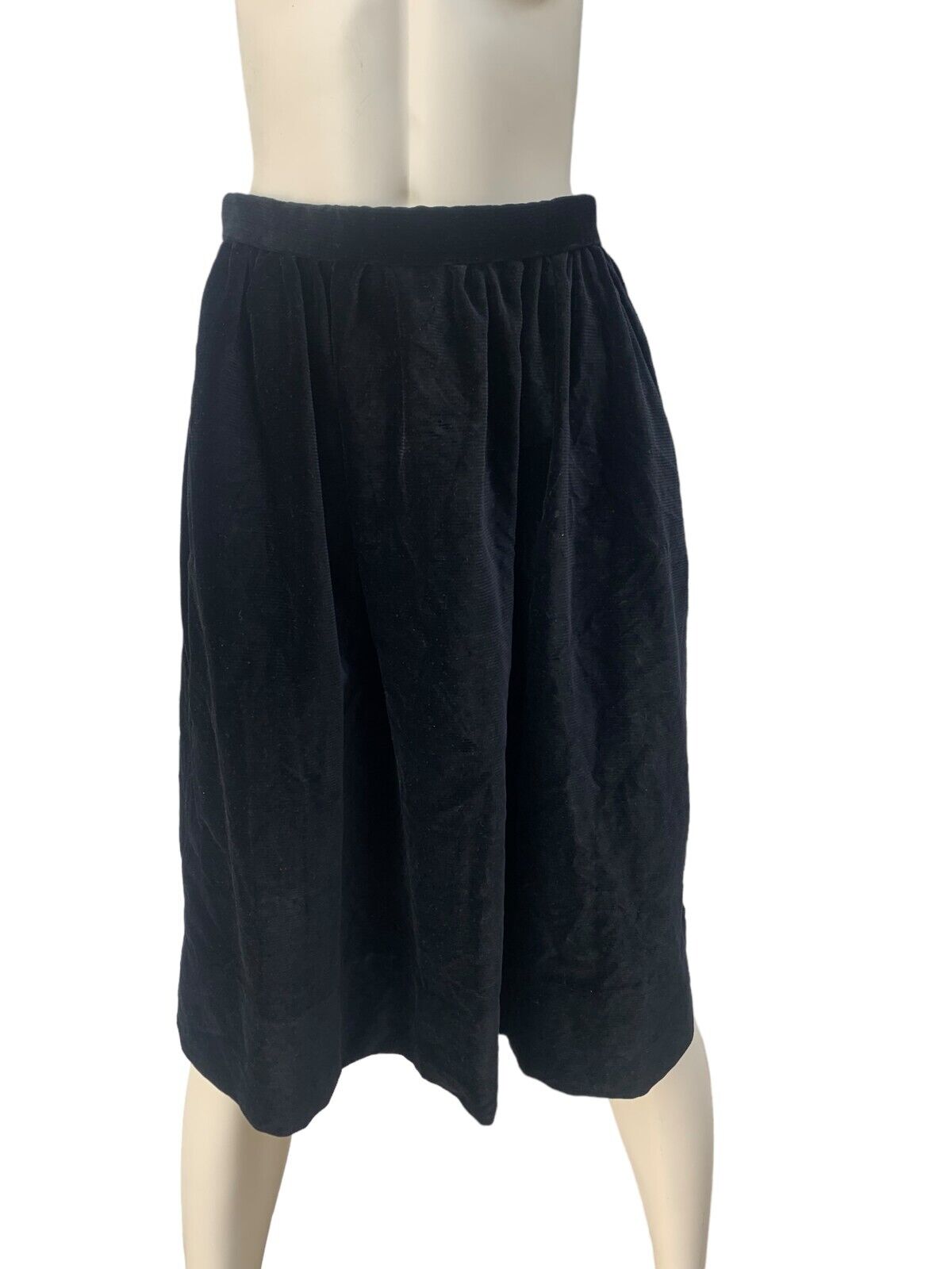 Black Velvet High Waist Skirt