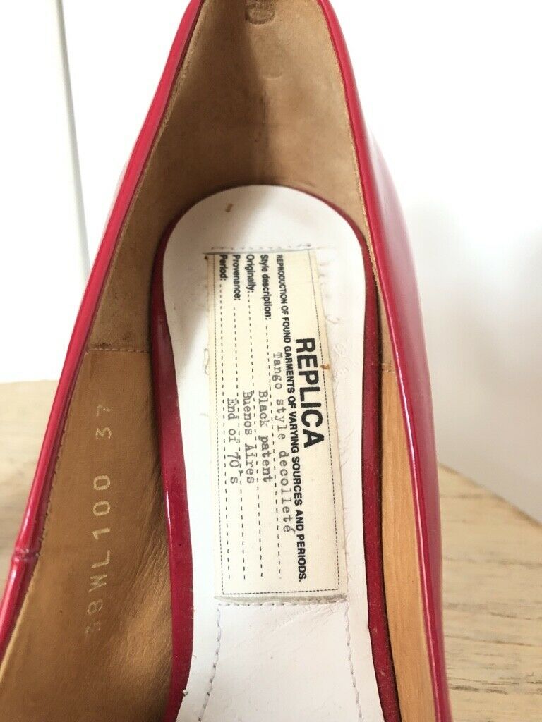 Martin Margiela Pink Patent Heels - Replica Tango Size US 6