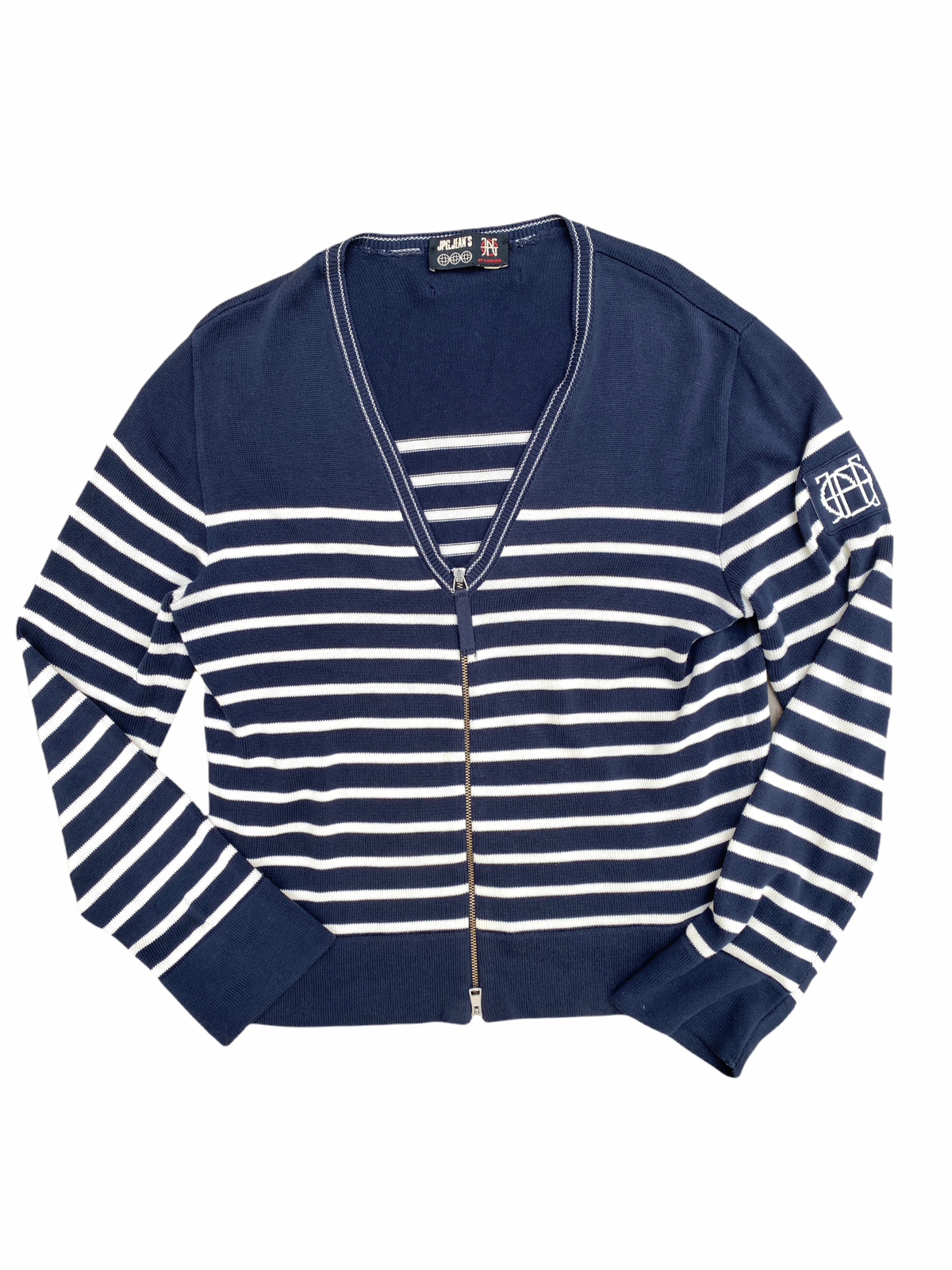 Navy White Cardigan Unisex