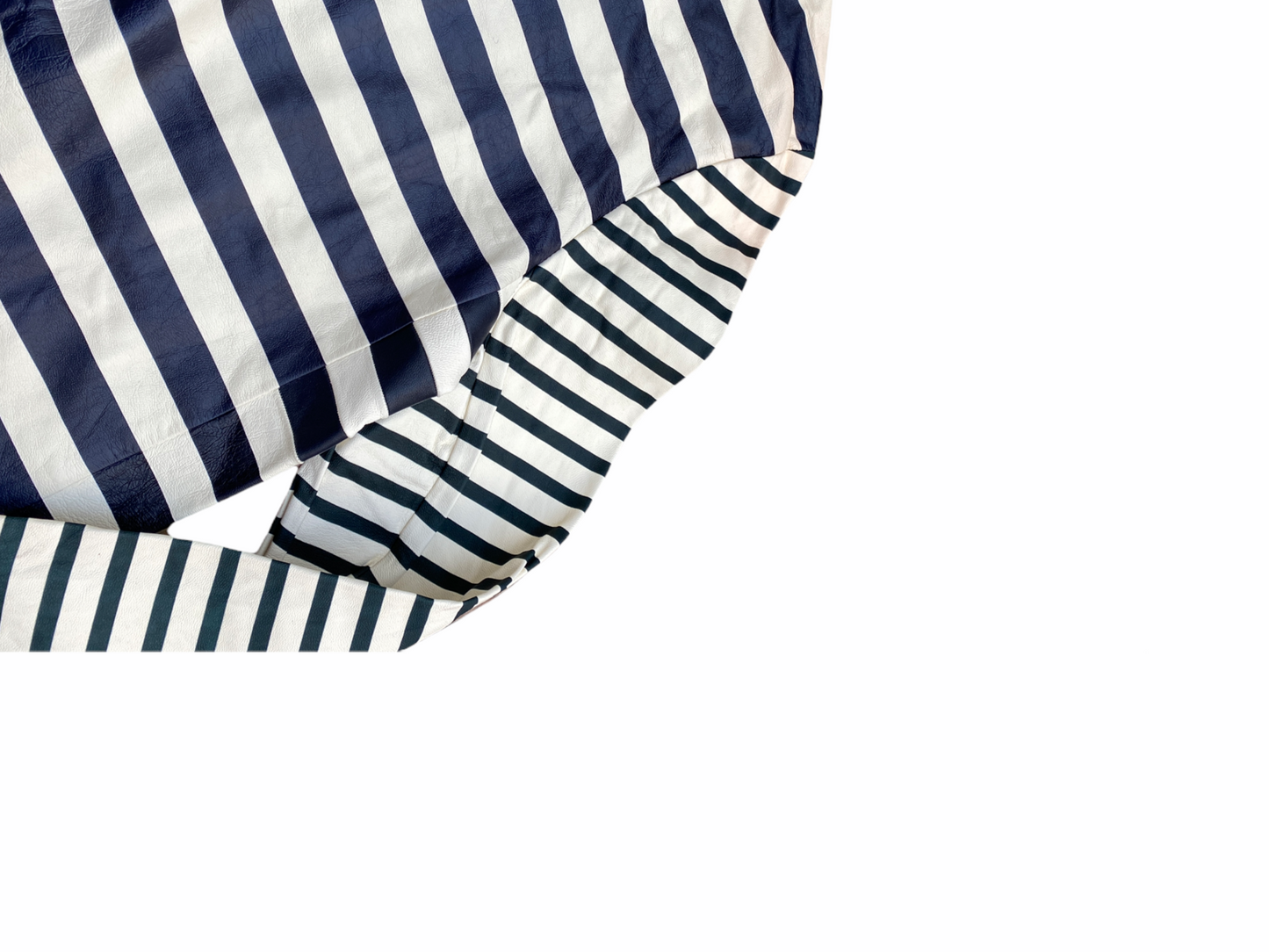 White Striped Leather Top