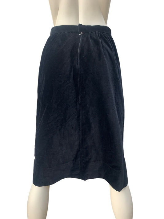 Black Velvet High Waist Skirt