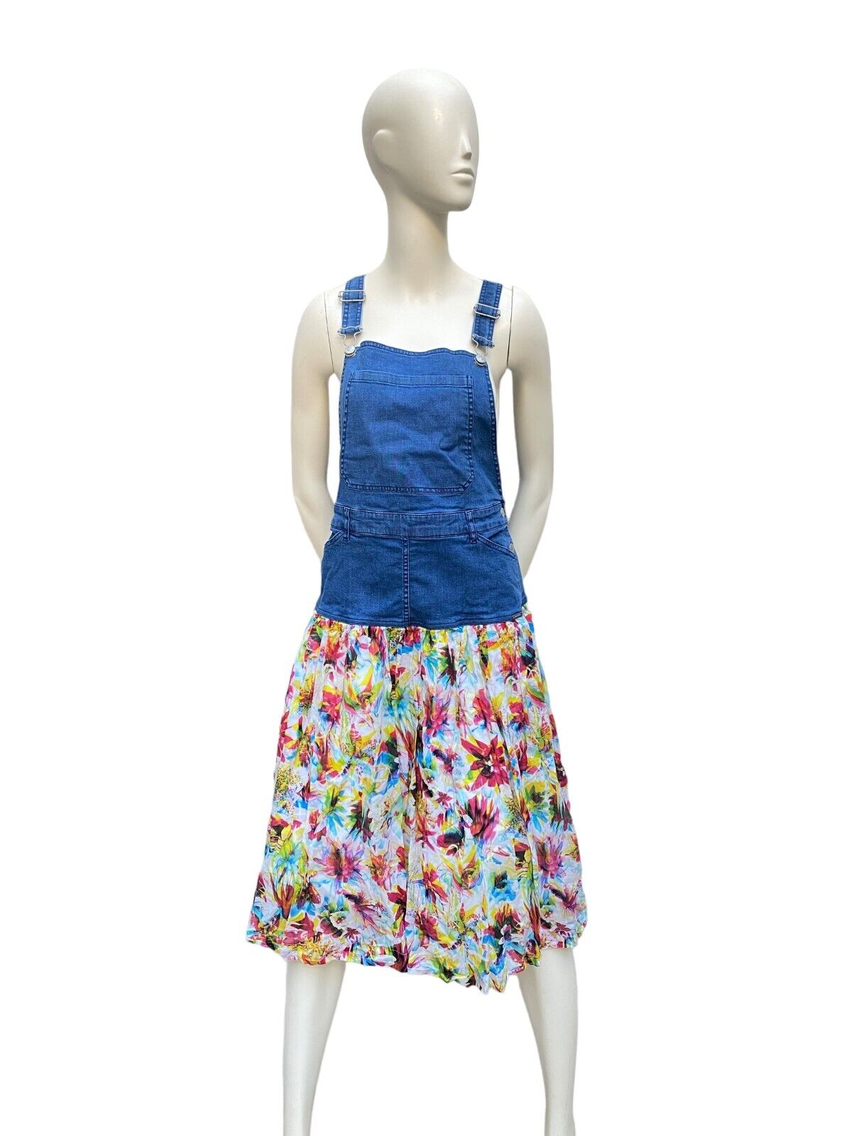Fusion floral Denim Dress