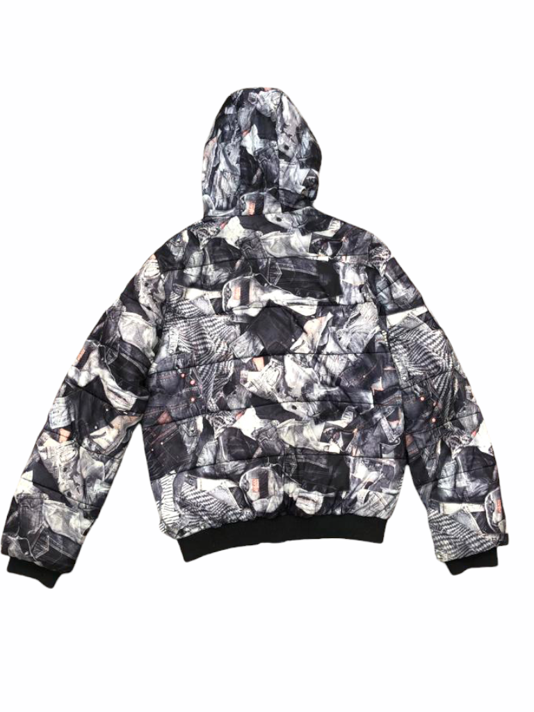 Trompe l’oeil denim Puffer jacket Fits S