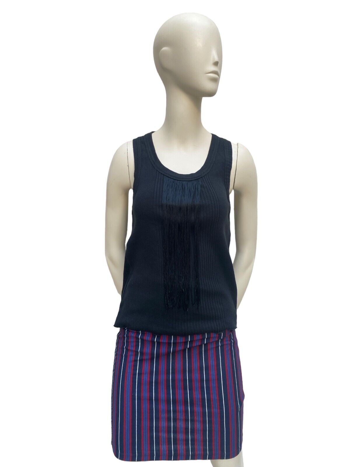Jeans Vintage Fringed Black tank top