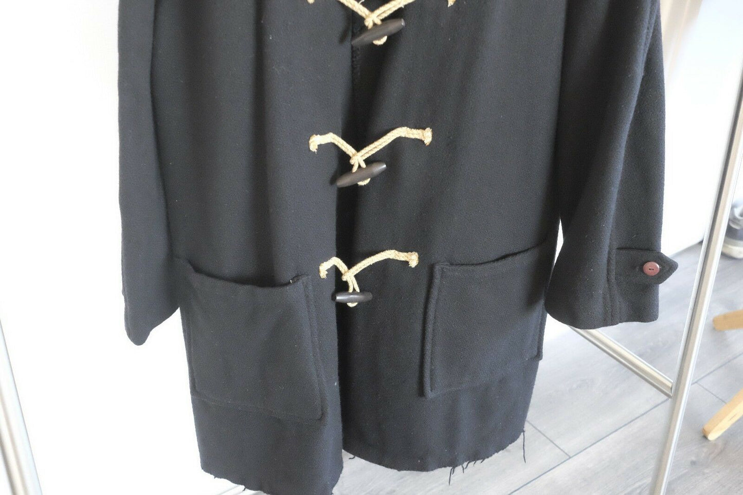 Ralph Lauren WOOL BLACK DUFFLE COAT Size M