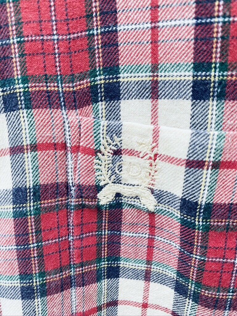 Christian Dior Checked Checkered Red Shirt Size L