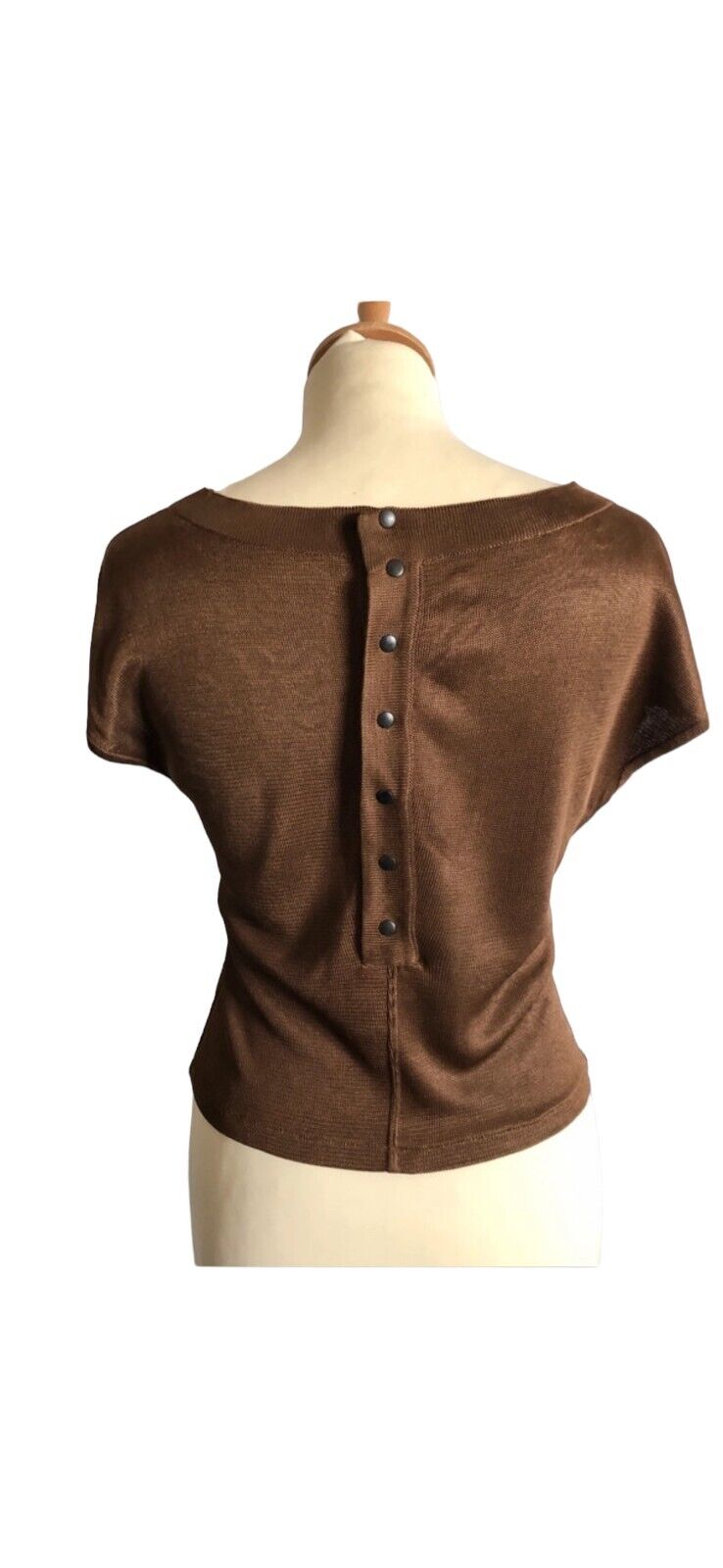 Vintage Brown Knitted T-shirt Size L fits S to M