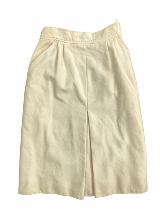 Rive Gauche  Vintage Ecru Wool Skirt
