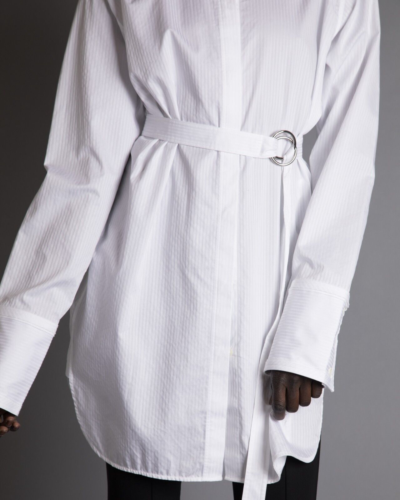 Helmut Lang Belted White Oversized Shirt - Dress Size S / Small