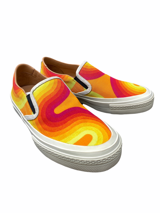 Iconic Waves patterns Yellow Slip Ons