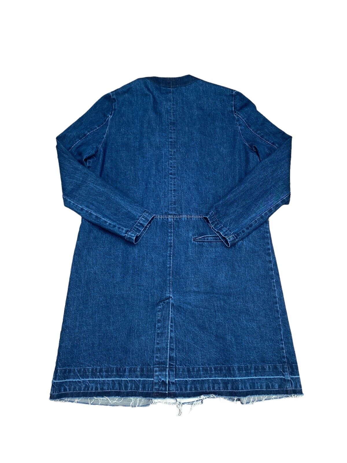 Blue Denim Collarless Coat