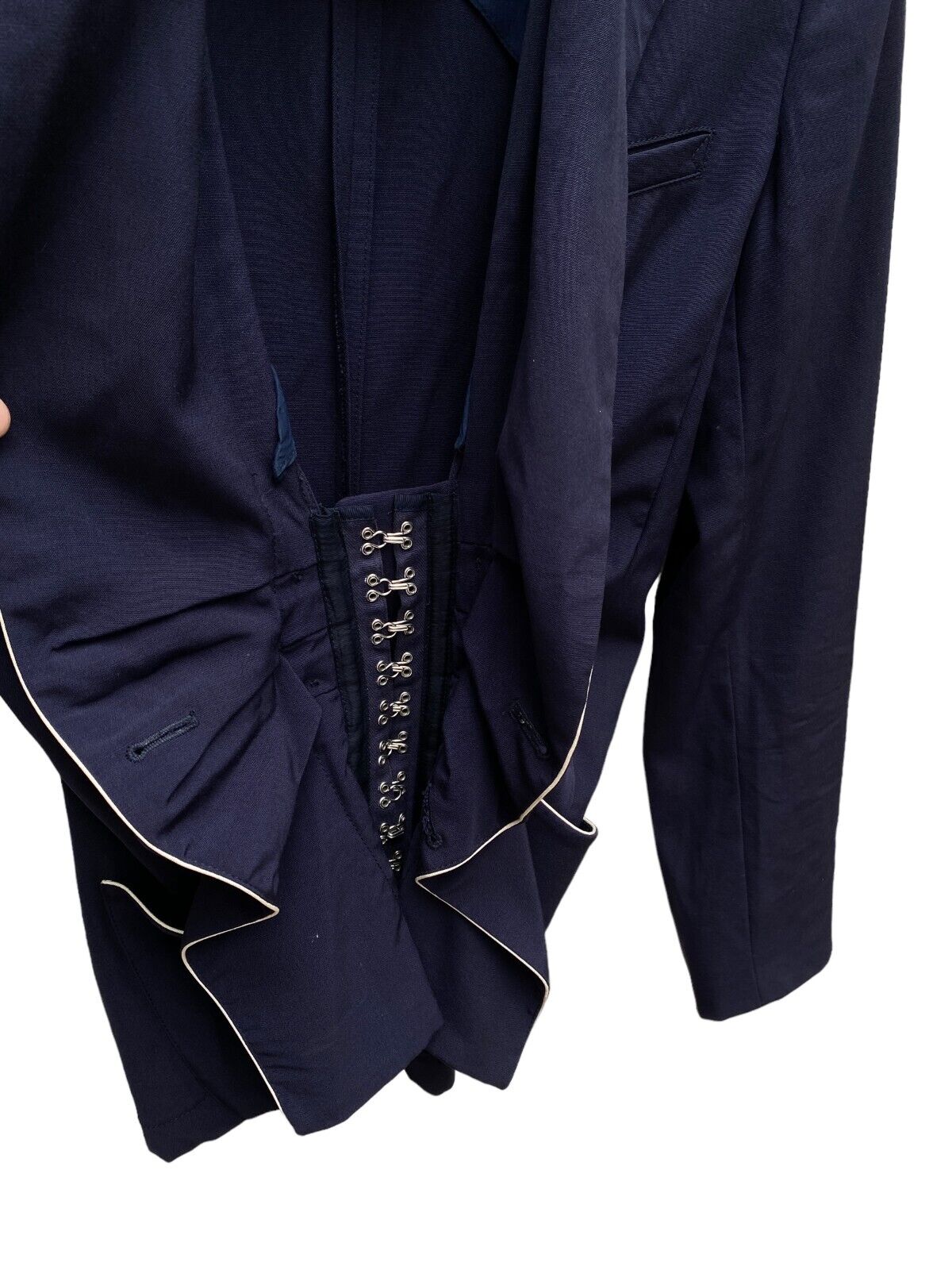 Vintage Navy Corset Bustier Blazer Jacket Size IT 40 FR 36