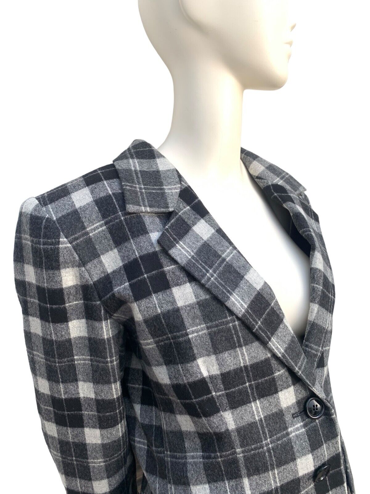 Grey Checkered Blazer Jacket